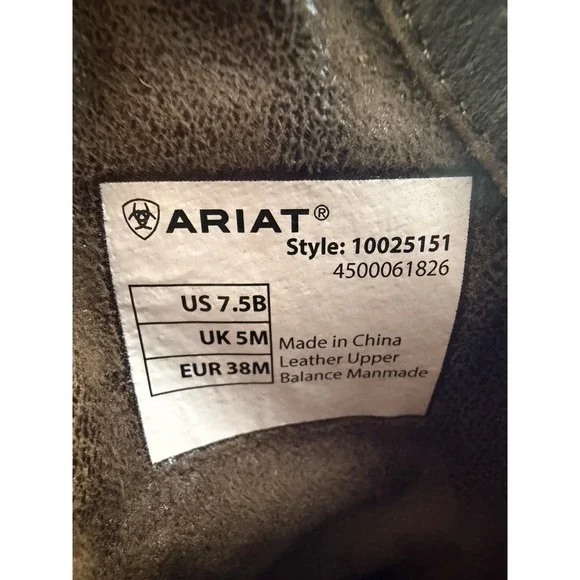 Ariat Boot Women Sz 7.5B Brown Taupe Reina Leather Cowgirl Western Slouch Bootie - Picture 5 of 10